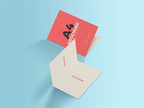Free A4 Folded Brochure Mockup (PSD)