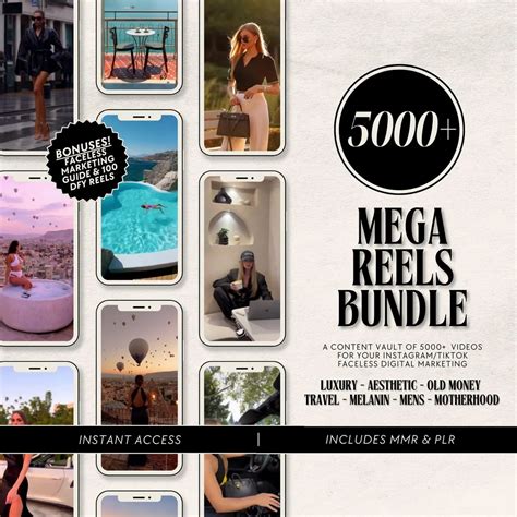 Luxury Women’s Faceless Reels Bundle – 5000+ Videos & MRR Rights | PLR Creative