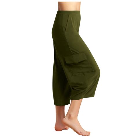 ABATAB Women's Cargo Capri Pants Lightweight Casual Hiking Capris with ...