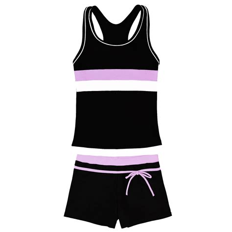 PROALLO Girls Bathing Suits Two-Piece Swimsuit with Boyshorts Vest ...