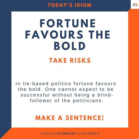 Fortune Favors the Bold Meaning - ElianakruwFinley