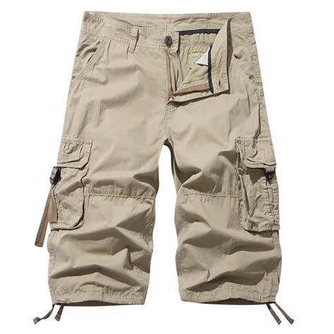 IROINNID Men's Belted Cargo Long Shorts Inseam Below Knee Length Multi ...