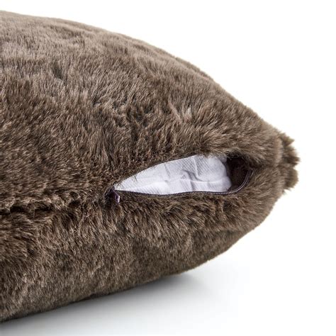 Buy Ebony Fur Filled Cushion - 40x40cm from Home Centre at just INR 899.0