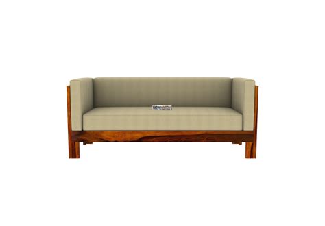 3 Seater Sofa: Buy Fitbit Wooden Sofa 3 Seater (Honey Finish) Online ...