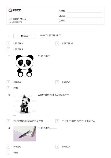 50+ The Letter P worksheets for 1st Class on Quizizz | Free & Printable
