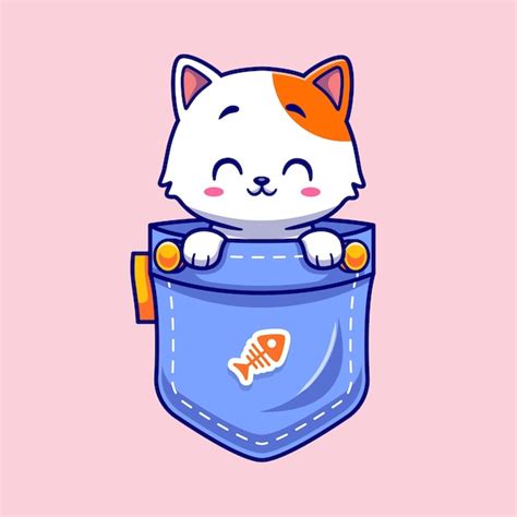 Schattige Kat In Zak Cartoon Vector Pictogram Illustratie. Dierlijke ...