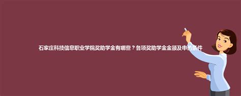 石家庄科技信息职业学院奖助学金有哪些？各项奖助学金金额及申请条件_大学动态 - 高考必中网