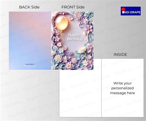 Luxury 3D shadow Happy Birthday Card | Floral Pastel Tones Ecard | Pri ...