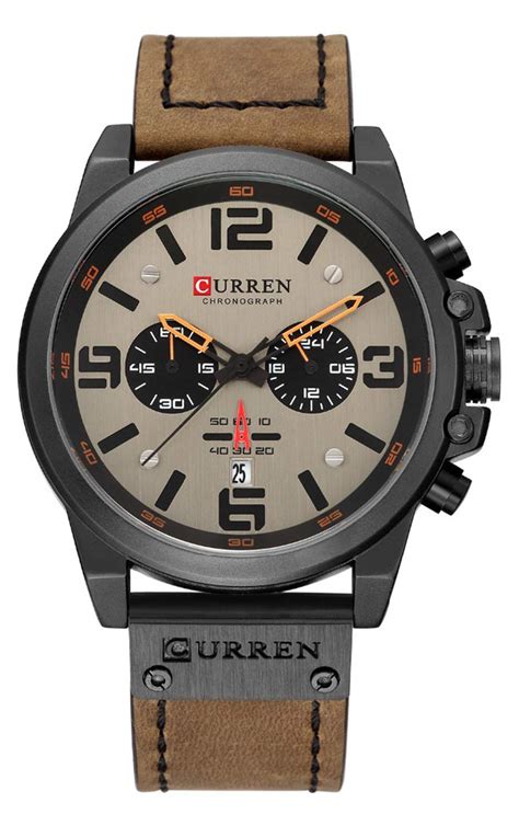 CURREN Mens Chronograph Fashion Trend Multi-Function Waterproof Quartz ...
