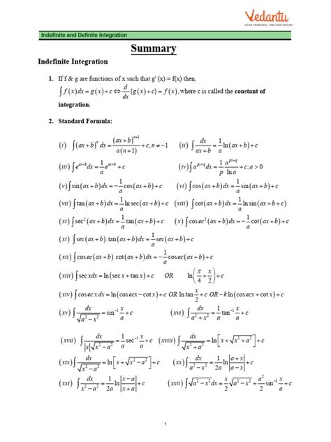 Image result for Definite Integral Formulas PDF