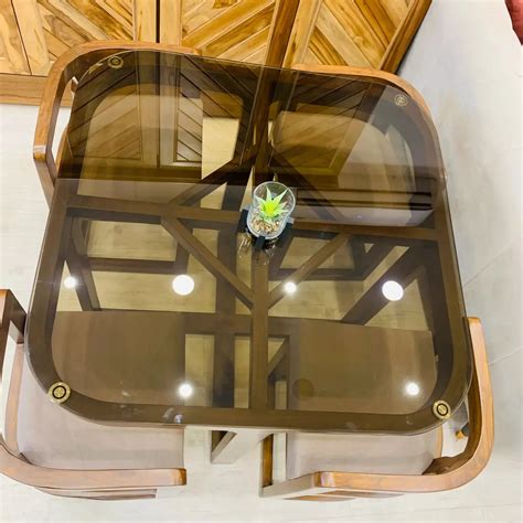 Compact Dining Table Set With 4 Chairs, Space-saving With Stowaway Cha ...