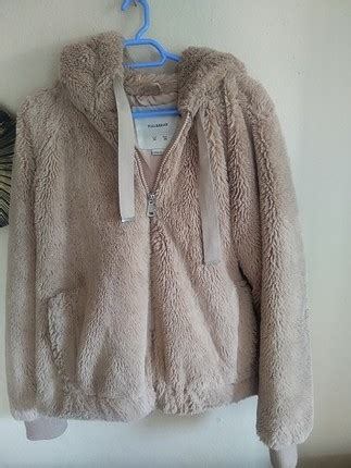 Pull& Bear Kapüşonlu Peluş Kürk Mont Camel Rengi Pull And Bear Sahte ...