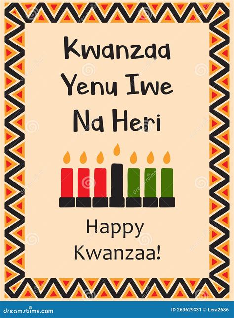 A Card With One Of The Kwanzaa Principles. Symbol Umoja Means Unity In ...