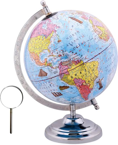 GeoKraft Educational Globe 10 Inch Height, 8 inch diameter Rotating ...