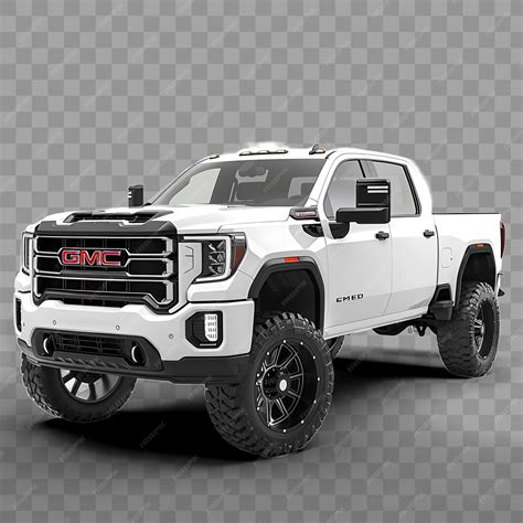 PSD Gmc Sierra Full Size Pickup Truck Boxy and Rugged Design Wit Clipart Isolated Mockup White ...