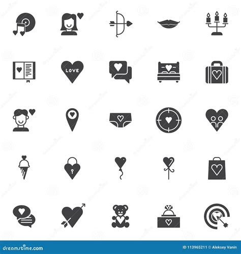 Love Universal Vector Icons Set Stock Vector - Illustration of heart, pixel: 113965211
