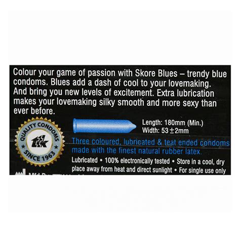 Skore Blues Condoms, 3 Count Price, Uses, Side Effects, Composition ...
