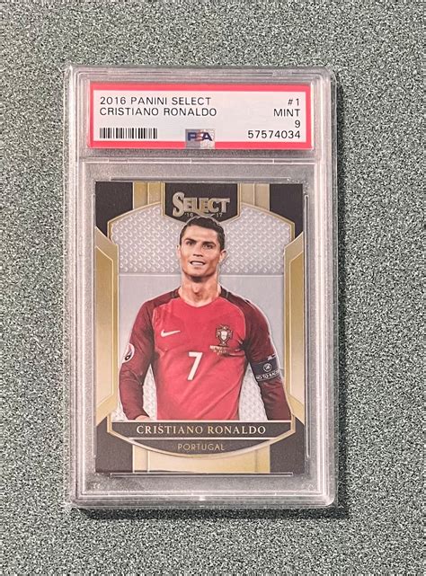 Buy 2016 Panini Select Soccer Portugal Cristiano Ronaldo 1 PSA 9 Mint ...