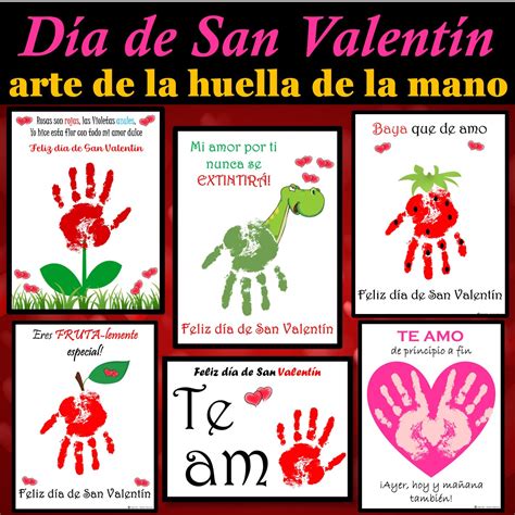 Día de San Valentín Handprint Craft Activities, Spanish Valentine Day ...