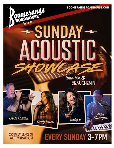Sunday Acoustic Showcase @ Boomerangs!, Boomerangs Roadhouse, West ...