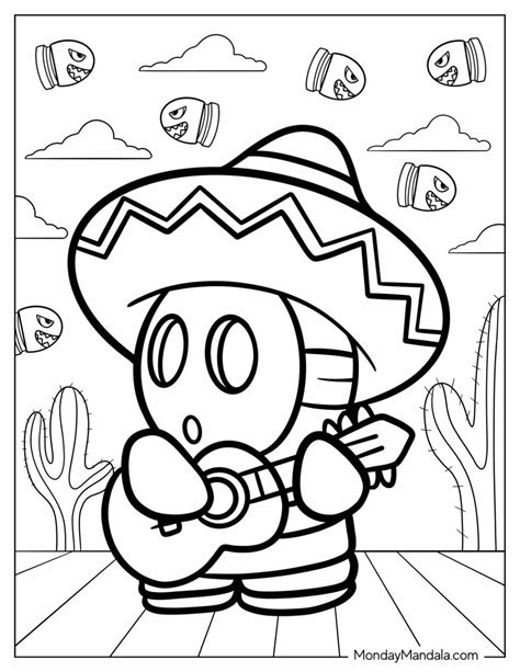 Coloring Pages Mario Shy Guy