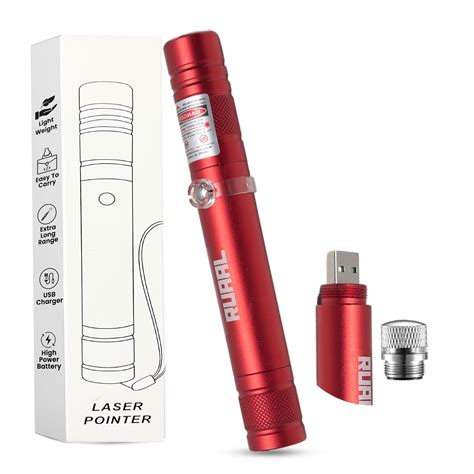 Ruaal Red Laser Pointer High Power USB Rechargeable