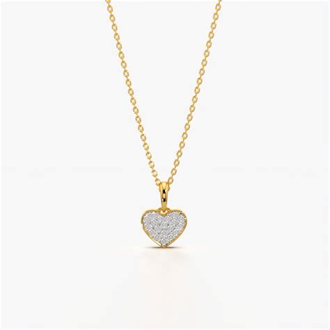 Sparkling Pavé Heart Necklace for Women in 18K Gold Vermeil | Kymee