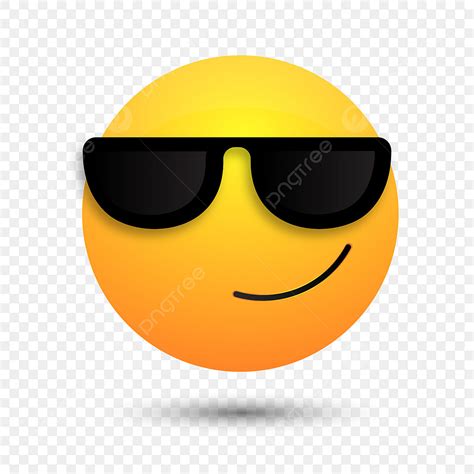 Emoji Expressions Clipart Vector, 3d Cool Emoji Expression With Black ...
