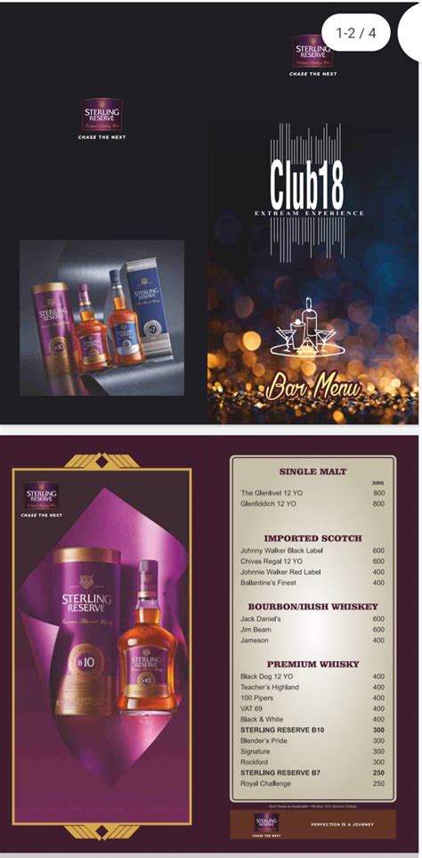 Menu at Club 18 The Best Disco, Gurugram, 23/23A