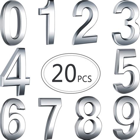 Buy 20 Pieces House Numbers Mailbox Numbers 0-9, 3D Door Address ...