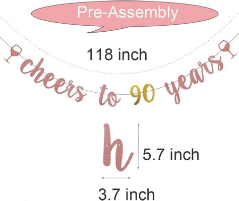 WEIANDBO Cheers to 90 Years Rose Gold Glitter | Ubuy India