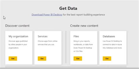 Solved: power bi service missing "get data" button in lowe ...