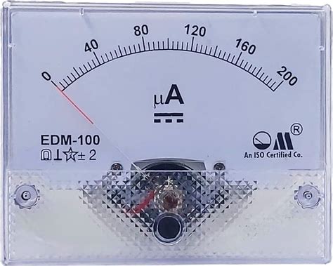 Om Meters EDM-100 Rectangular Moving Coil Analog Panel Meter 0-50uA DC ...