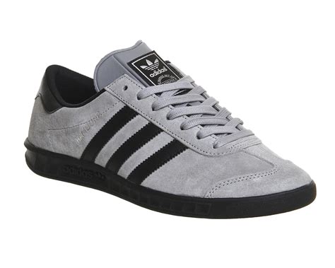 adidas Originals Hamburg Suede and Leather Low-Top Sneakers in Grey ...