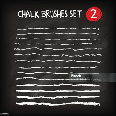Set Of Chalk Brushes Stock Illustration - Download Image Now - Abstract ...