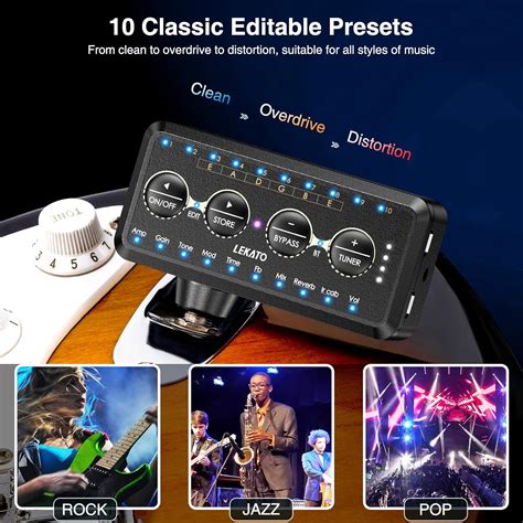 Buy LEKATO Guitar Headphone Amp, Mini Guitar Amplifier with 10 Presets ...