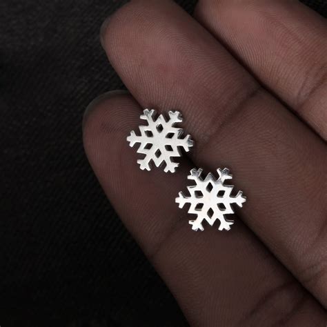 Snowflake Stud Silver Earring – Gemsrush