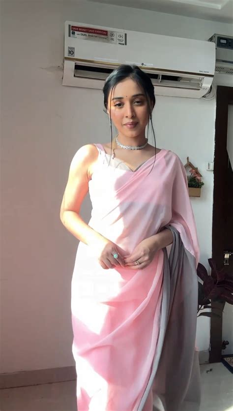 Light Pink And Gray Shade Ready To Wear Saree – Vastra Shop