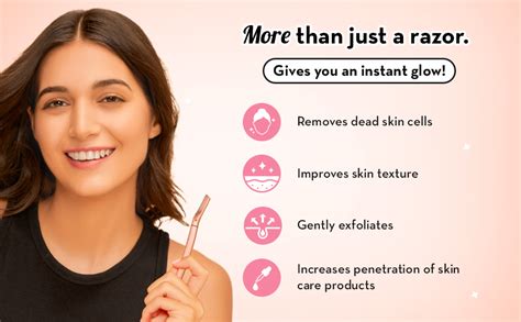 Plush Reusable Metal Face & Eyebrow Razor For Women | Rose Gold Finish ...