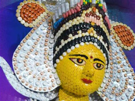 Assam artist creates Durga idol using 30,000 expired capsules and syringes