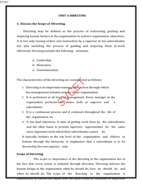 QB105744 - Direction in management - UNIT 4 DIRECTING 1. Discuss the ...