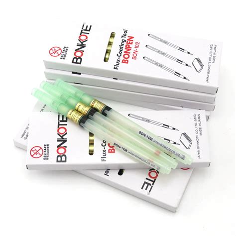 5PCS/Box BONKOTE BON-102F Flat Tip Soldering Rosin Flux Dispensing Pen ...