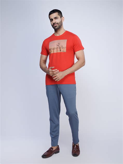 Unibro Red Graphic Printed Round Neck Casual T-Shirt GT48