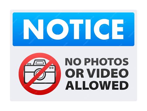 Premium Vector | Notice No photos or video allowed sign Photo camera ...