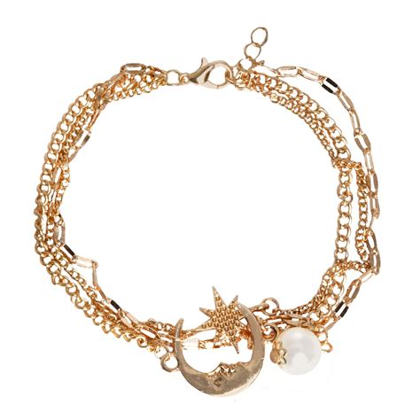 Buy Joker & Witch Moon Magic Gold Pearl Drop Anklet For Women Online