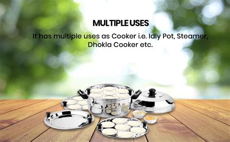 LUXURIA IDLY Pot & Steamer (21 IDLY) (Free:1 MINI IDLY Plate ...