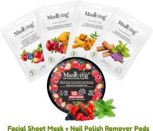 MasKing Bamboo Facial Sheet Mask for Refreshing + Berries Nail Polish ...