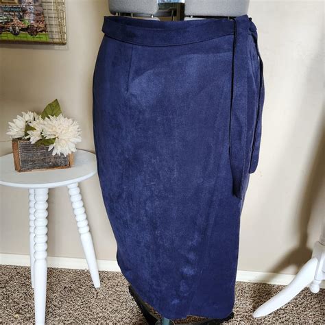 Eloquii Women's Blue Skirt | Depop