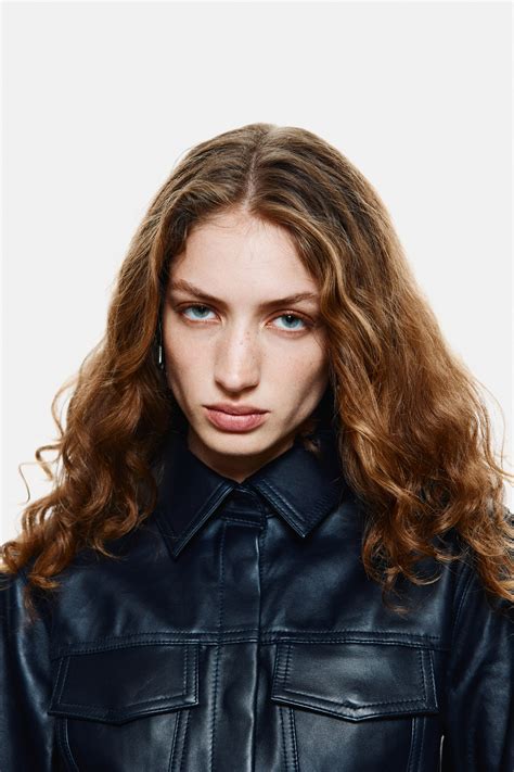 Leather shirt - Navy blue - Ladies | H&M IN