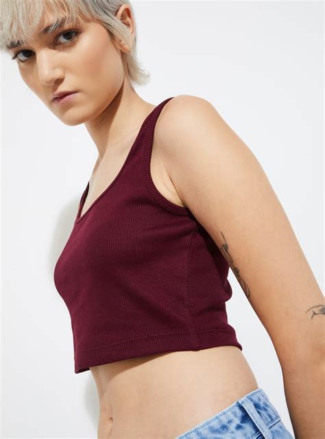 Buy ALAYA F x URB_N Women Ribbed Tank Crop Top Online at just Rs. 299.0 ...